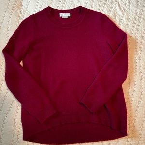100% Cashmere Sweater - Oats by Debra Hayburn (Garnet Hill)-Sm Burgundy Crewneck